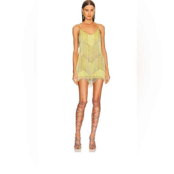DUNDAS Dresses & Skirts - DUNDAS x REVOLVE Verushka Embellished Mini Dress in Butter Yellow